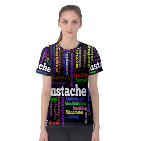 Mustache Women s Sport Mesh Tee by Mariart