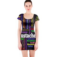 Mustache Short Sleeve Bodycon Dress