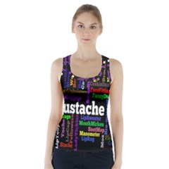 Mustache Racer Back Sports Top by Mariart