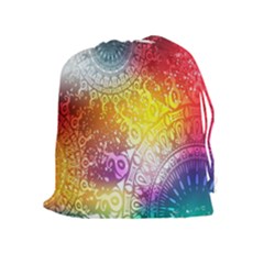 Multi Colour Alpha Drawstring Pouches (extra Large) by Mariart