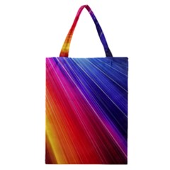 Multicolor Light Beam Line Rainbow Red Blue Orange Gold Purple Pink Classic Tote Bag by Mariart