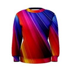 Multicolor Light Beam Line Rainbow Red Blue Orange Gold Purple Pink Women s Sweatshirt by Mariart