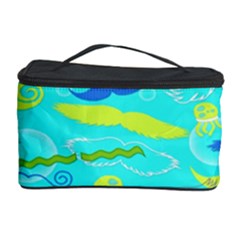 Mustache Jellyfish Blue Water Sea Beack Swim Blue Cosmetic Storage Case by Mariart