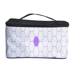 Purple White Hexagon Dots Cosmetic Storage Case by Mariart