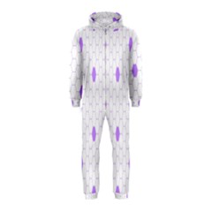 Purple White Hexagon Dots Hooded Jumpsuit (kids) by Mariart