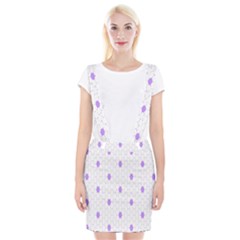 Purple White Hexagon Dots Braces Suspender Skirt by Mariart