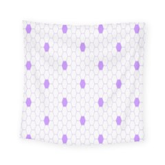 Purple White Hexagon Dots Square Tapestry (small)