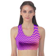 Original Resolution Wave Waves Chevron Pink Purple Sports Bra by Mariart