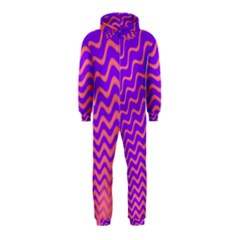 Original Resolution Wave Waves Chevron Pink Purple Hooded Jumpsuit (kids) by Mariart