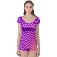 Original Resolution Wave Waves Chevron Pink Purple Boyleg Leotard  by Mariart