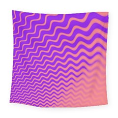 Original Resolution Wave Waves Chevron Pink Purple Square Tapestry (large) by Mariart