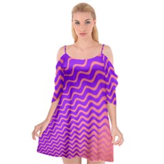 Original Resolution Wave Waves Chevron Pink Purple Cutout Spaghetti Strap Chiffon Dress