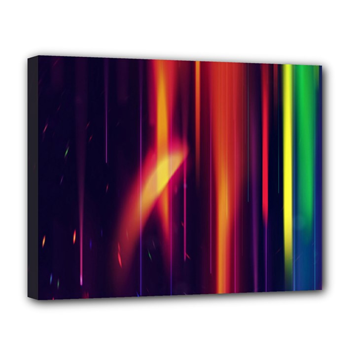 Perfection Graphic Colorful Lines Canvas 14  x 11 