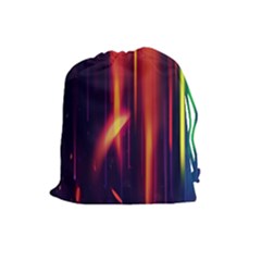 Perfection Graphic Colorful Lines Drawstring Pouches (large) 