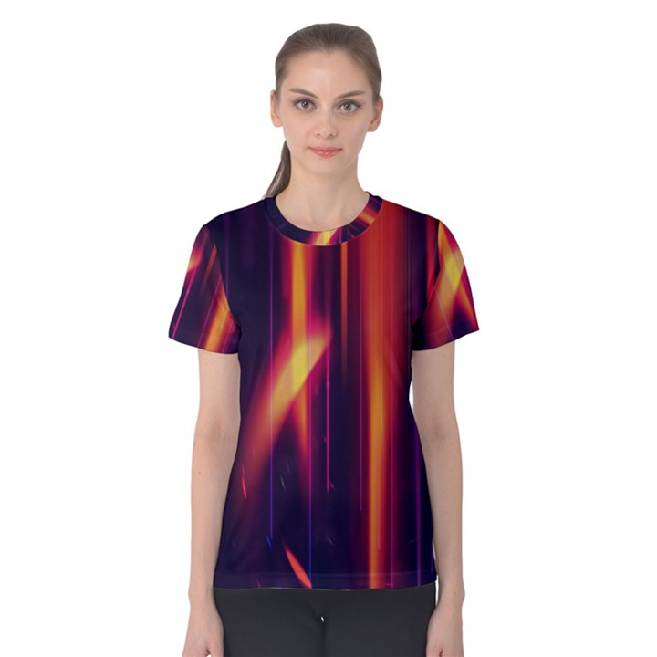 Perfection Graphic Colorful Lines Women s Cotton Tee