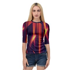 Perfection Graphic Colorful Lines Quarter Sleeve Tee