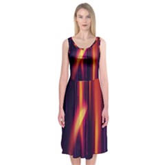 Perfection Graphic Colorful Lines Midi Sleeveless Dress by Mariart