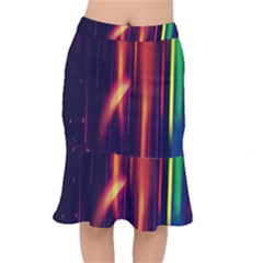 Perfection Graphic Colorful Lines Mermaid Skirt