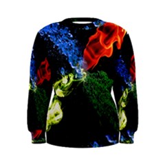 Perfect Amoled Screens Fire Water Leaf Sun Women s Sweatshirt by Mariart