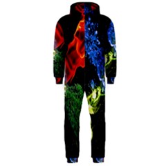 Perfect Amoled Screens Fire Water Leaf Sun Hooded Jumpsuit (men)  by Mariart