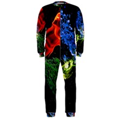 Perfect Amoled Screens Fire Water Leaf Sun Onepiece Jumpsuit (men)  by Mariart