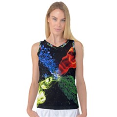 Perfect Amoled Screens Fire Water Leaf Sun Women s Basketball Tank Top by Mariart