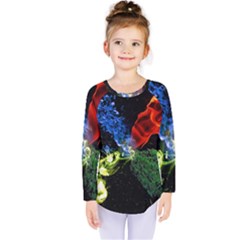 Perfect Amoled Screens Fire Water Leaf Sun Kids  Long Sleeve Tee