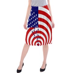 Star Line Hole Red Blue Midi Beach Skirt by Mariart