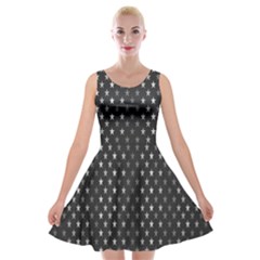 Rabstol Net Black White Space Light Velvet Skater Dress by Mariart