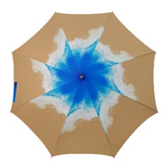 Sand Beach Water Sea Blue Brown Waves Wave Golf Umbrellas by Mariart