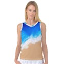 Sand Beach Water Sea Blue Brown Waves Wave Women s Basketball Tank Top View1