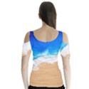 Sand Beach Water Sea Blue Brown Waves Wave Butterfly Sleeve Cutout Tee  View2