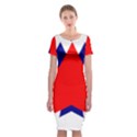 Stars Red Blue Classic Short Sleeve Midi Dress View1