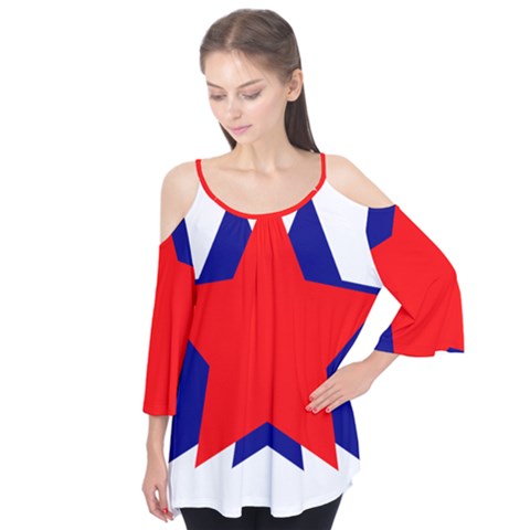 Stars Red Blue Flutter Tees by Mariart