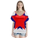 Stars Red Blue Flutter Sleeve Top View1