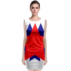 Stars Red Blue Sleeveless Velvet Midi Dress by Mariart