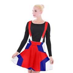 Stars Red Blue Suspender Skater Skirt