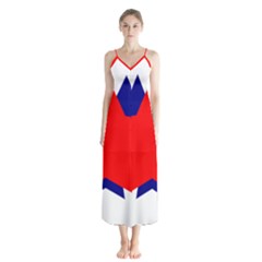 Stars Red Blue Chiffon Maxi Dress