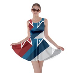 Star Red Blue White Line Space Skater Dress by Mariart