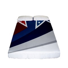 Star Red Blue White Line Space Fitted Sheet (full/ Double Size)