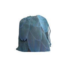 Feather Plumage Blue Parrot Drawstring Pouches (medium)  by Nexatart