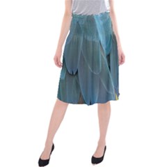 Feather Plumage Blue Parrot Midi Beach Skirt by Nexatart