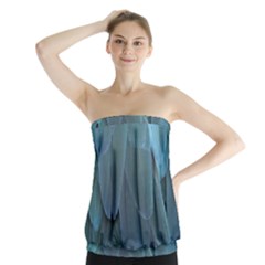 Feather Plumage Blue Parrot Strapless Top by Nexatart