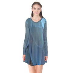 Feather Plumage Blue Parrot Flare Dress by Nexatart