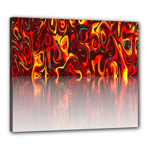 Effect Pattern Brush Red Orange Canvas 24  X 20  by Nexatart