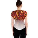 Effect Pattern Brush Red Orange Crew Neck Crop Top View2