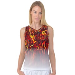 Effect Pattern Brush Red Orange Women s Basketball Tank Top by Nexatart