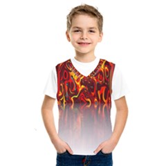 Effect Pattern Brush Red Orange Kids  Sportswear by Nexatart