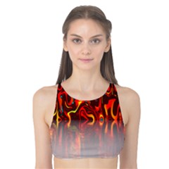 Effect Pattern Brush Red Orange Tank Bikini Top by Nexatart