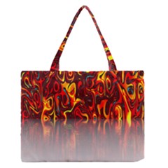 Effect Pattern Brush Red Orange Medium Zipper Tote Bag by Nexatart